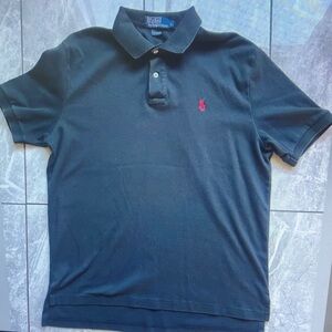 Polo by Ralph Lauren Men’s Black Polo Shirt with Red Pony
